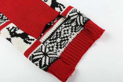 Dog Reindeer Holiday Pet Clothes Sweater for Dogs Puppy Kitten Cats, Classic Red