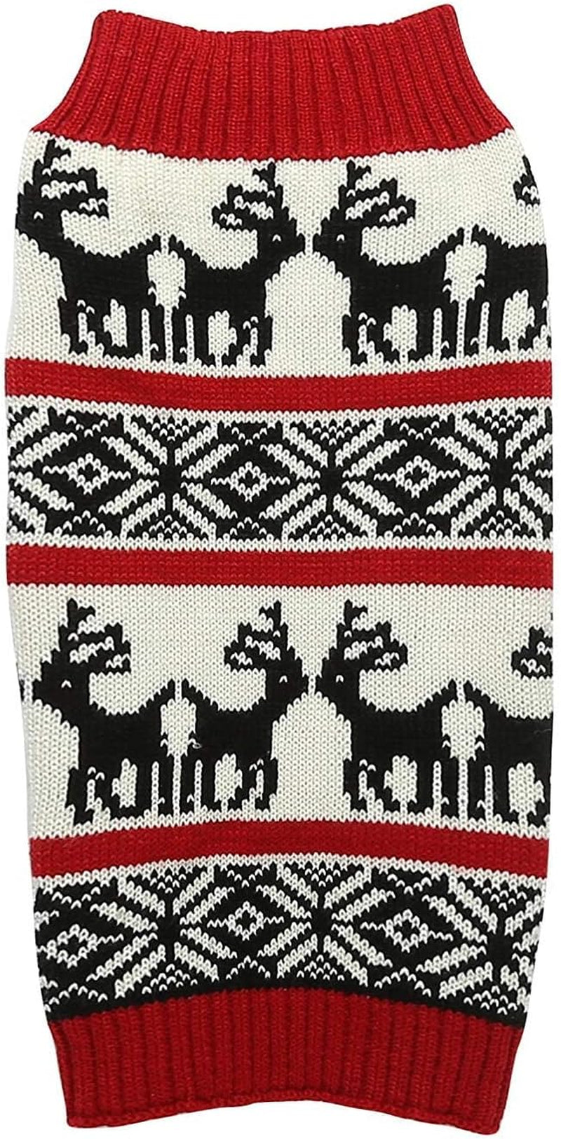 Dog Reindeer Holiday Pet Clothes Sweater for Dogs Puppy Kitten Cats, Classic Red